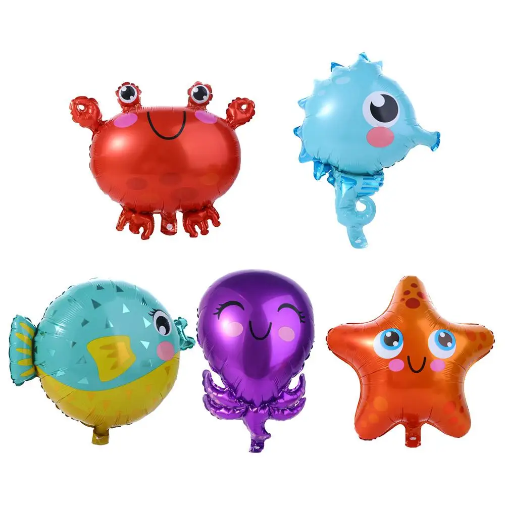 

Theme Crab/Starfish/Octopus Baby Shower Supplies Kid Birthday Decor Fish Balloon Children's Toy Foil Balloons Octopus Balloons