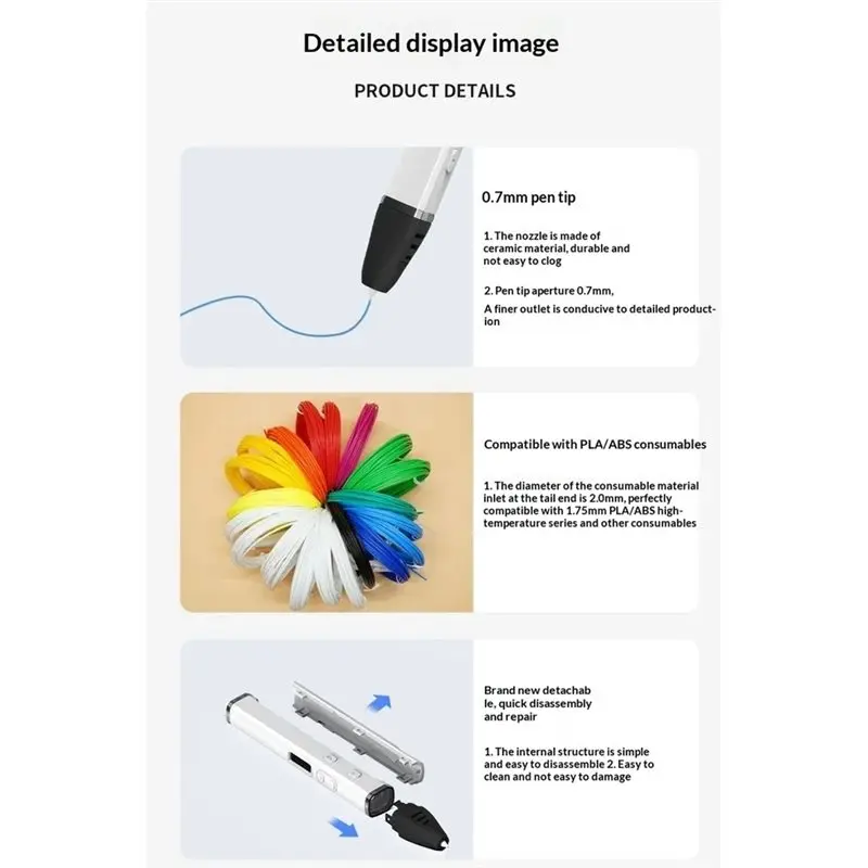어린이를 위한 3D 프린팅 펜 DIY 낙서 그림 그리기 어린이를 위한 교육용 EU 플러그