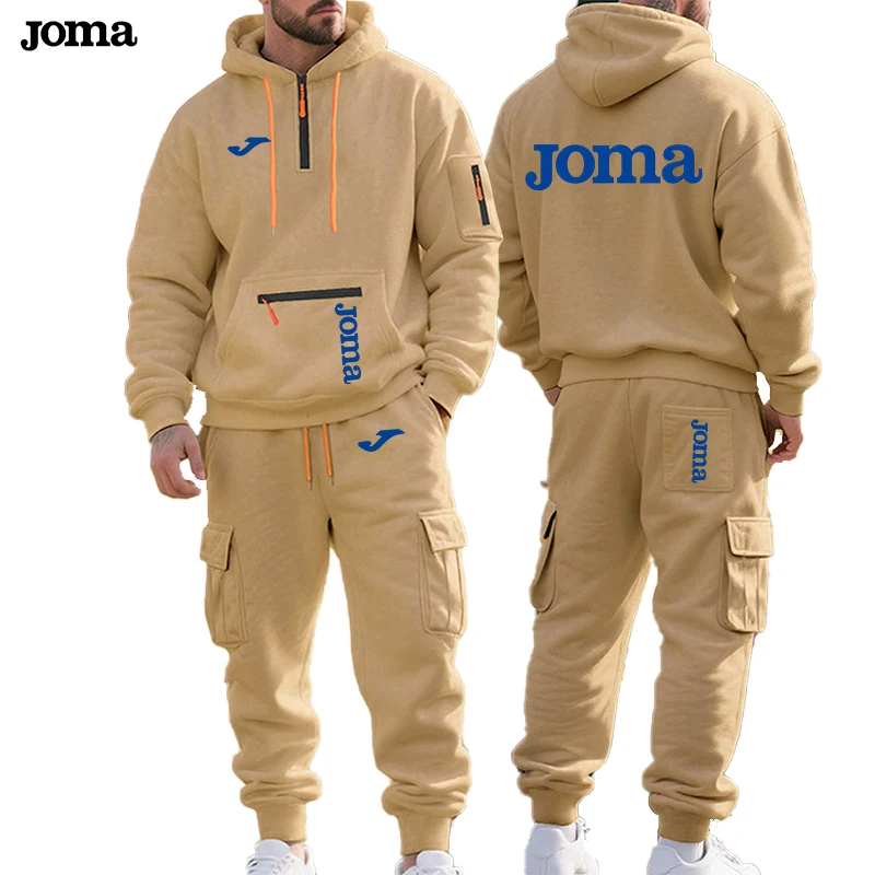 Joma – sweat à capuche à manches longues avec fermeture éclair multi-poches pour homme, pantalon de sport et de loisirs, costume de Jogging, Fitness, deux pièces, nouvelle collection printemps et automne