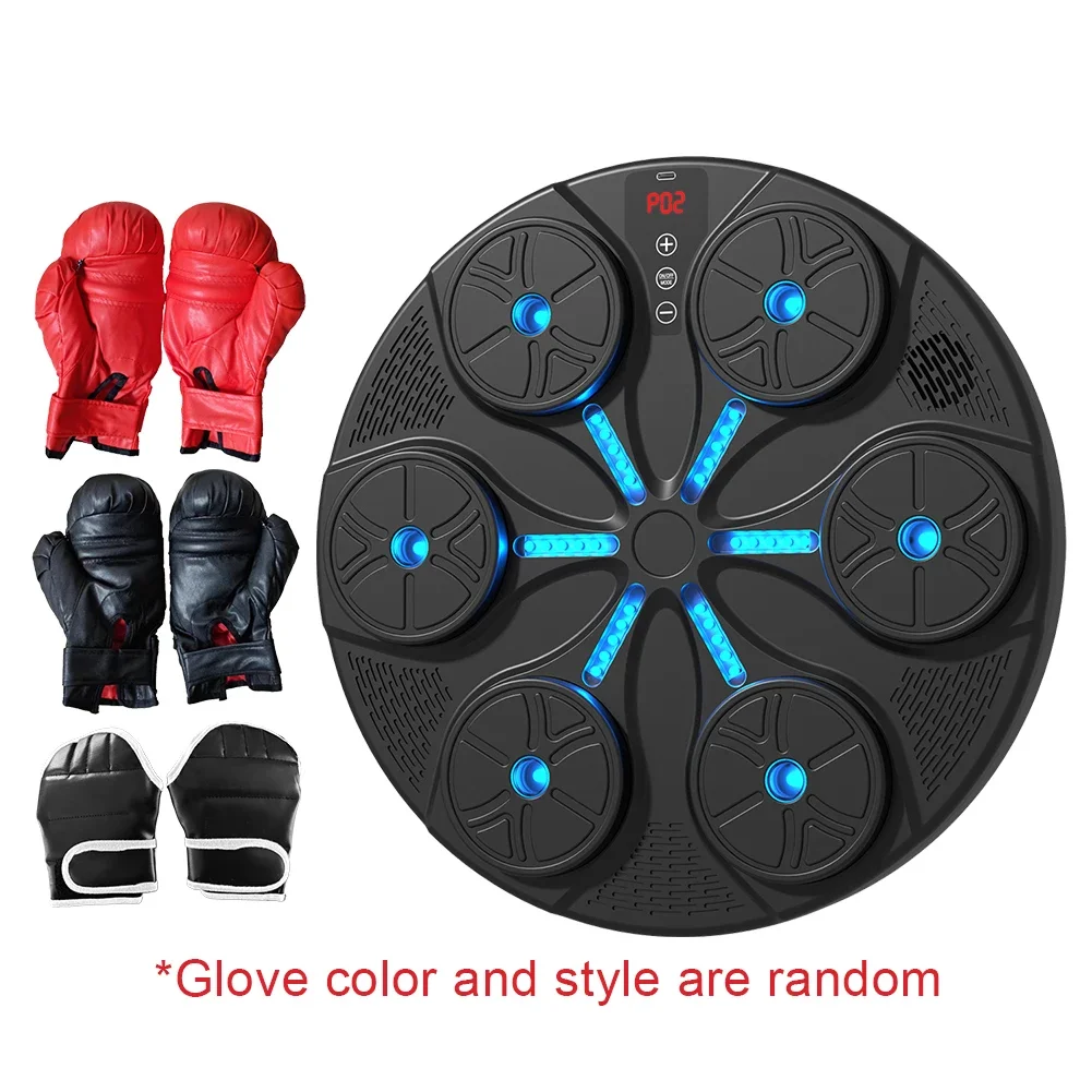 Music Boxing Machine Boxing Reaction Wall Target Type C USB Charging Training Puncher Equipment Gloves for Kids Adults