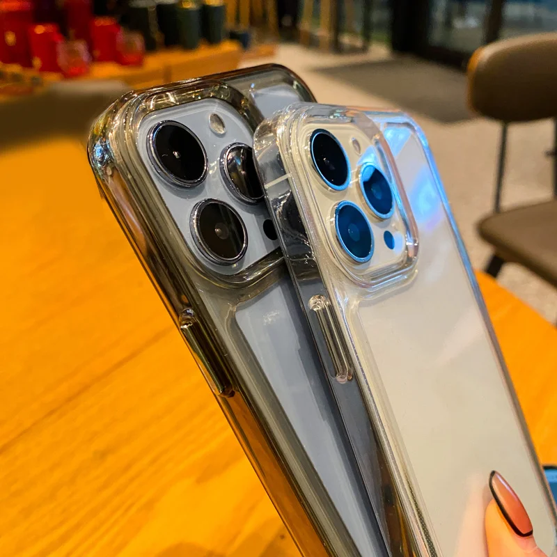 Shockproof Clear Hard PC Phone Case For iPhone 13 Pro Max 11 12 X XR XS Max 7 8 Plus Transparent Lens Protection Acrylic Cover apple iphone 11 Pro Max case