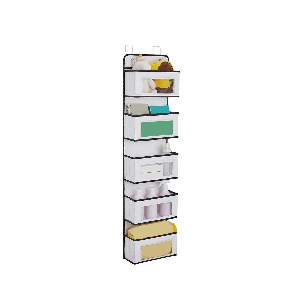 

Five Layer Non-Woven Door Storage Bag Multi-Layer Hanging Wardrobe Storage Bag Clothes Storage Bag White