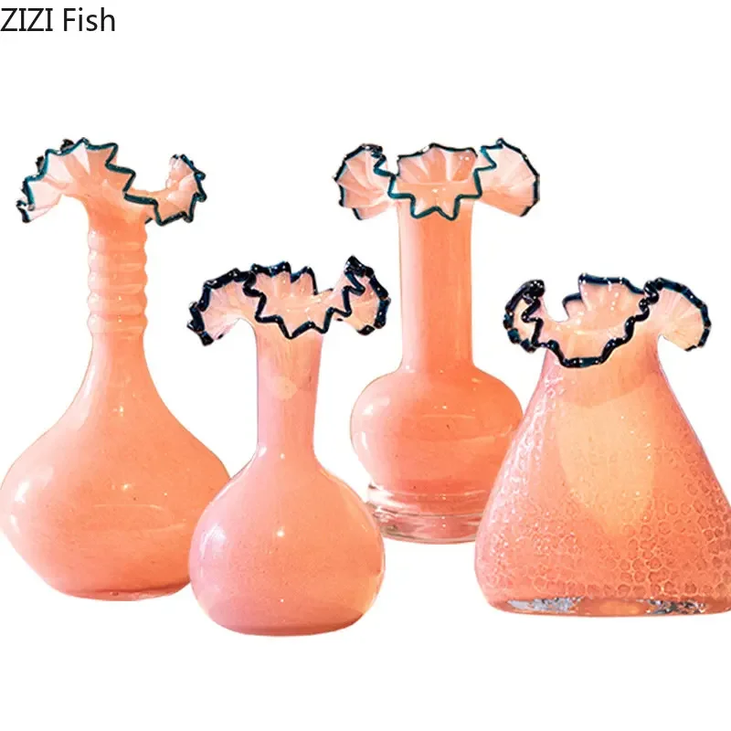 Creative Lace Glass Vase Desk Decoration Hydroponics Flowers Pots Decorative Flower Arrangement Modern Home Decor Floral Vases 6
