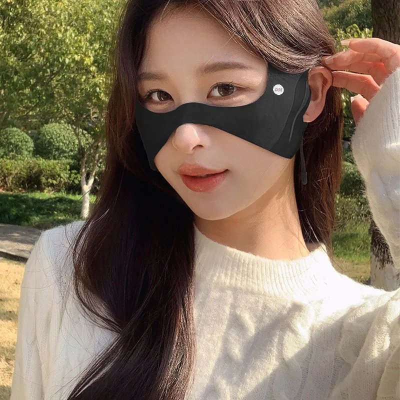 Summer Ice Silk Mask  UV Protection Sunscreen Veil Face Cover Riding  Anti-UV Eye Patches Sport Mask 자외선 차단 마스크