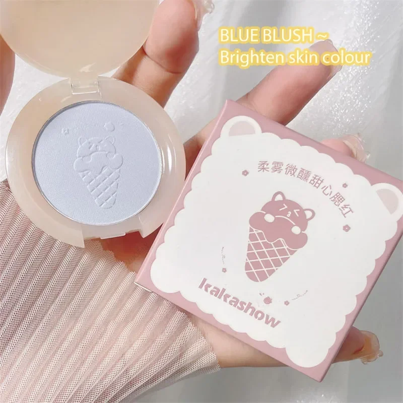 Monochrome Blush Face Mineral Pigment Peach Orange Nude Pink Blue Matte Natural Blush Contour Shadow Cheek Blusher Cosmetic 5
