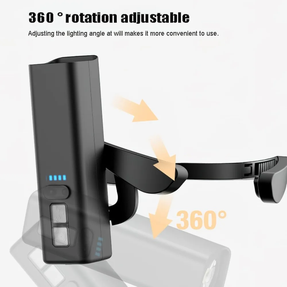 충전식 LED 귀걸이형 헤드램프 모션 센서 핸즈프리 1200mAh 배터리 방수 낚시 캠핑 러닝 하이킹용