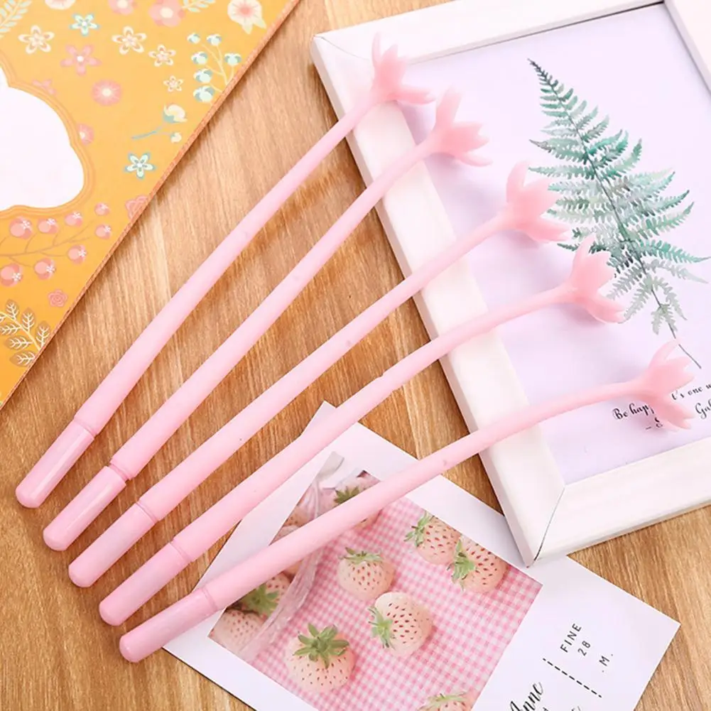 100Pcs  Rollerball Pen Fashion Kids Stationery Flower Pen Portable Special Flower Pen