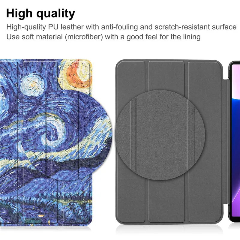 Capa Inteligente em Couro Tri-fold para Lenovo Tab Estojo Inteligente para Xiaoxin Pad M10 Plus 3ª Geração Tb125fu Tb128fu Geração 10 2023 - Imagem 6