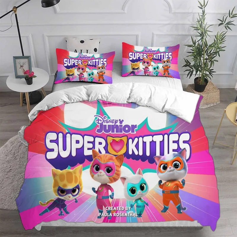 Super Kitties Bedding Sets Comforter Quilt Bed Cover Duvet Cover Pillow Case 2-3 Pieces Sets Kids Adult Size 4