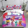 Super Kitties Bedding Sets Comforter Quilt Bed Cover Duvet Cover Pillow Case 2-3 Pieces Sets Kids Adult Size 4