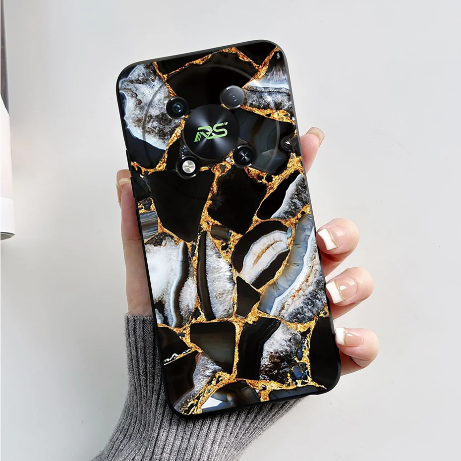 Marble Black Matte Soft TPU Silicone Full Protective Phone Case