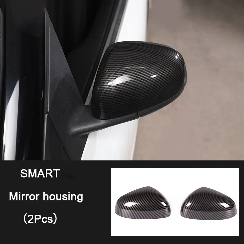 2Pcs Abs Car Carbon Styling Mirror Housing Adesivo Decorativo Protettivo Per Mercedes Smart 453 Fortwo Forfour Car Outdoor