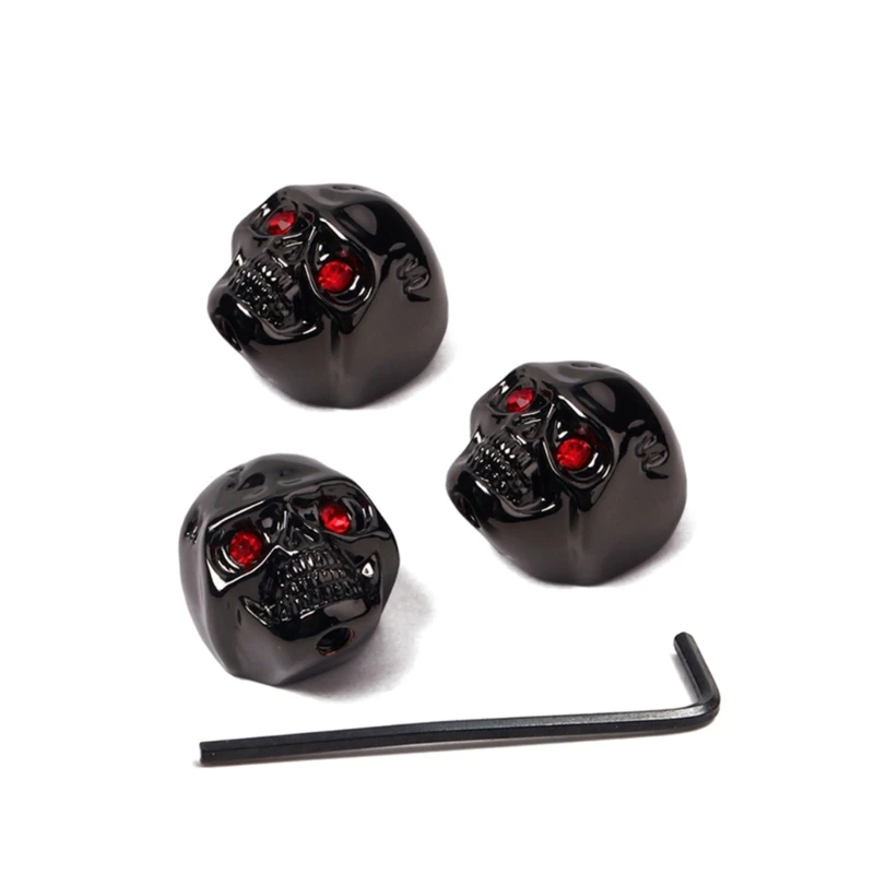 

yunyun Set of 3Pcs Skull Head Tone Volume Guitar Tone Volume Control Knobs Solid Shaft Electric Guitar Bass Parts Replacements