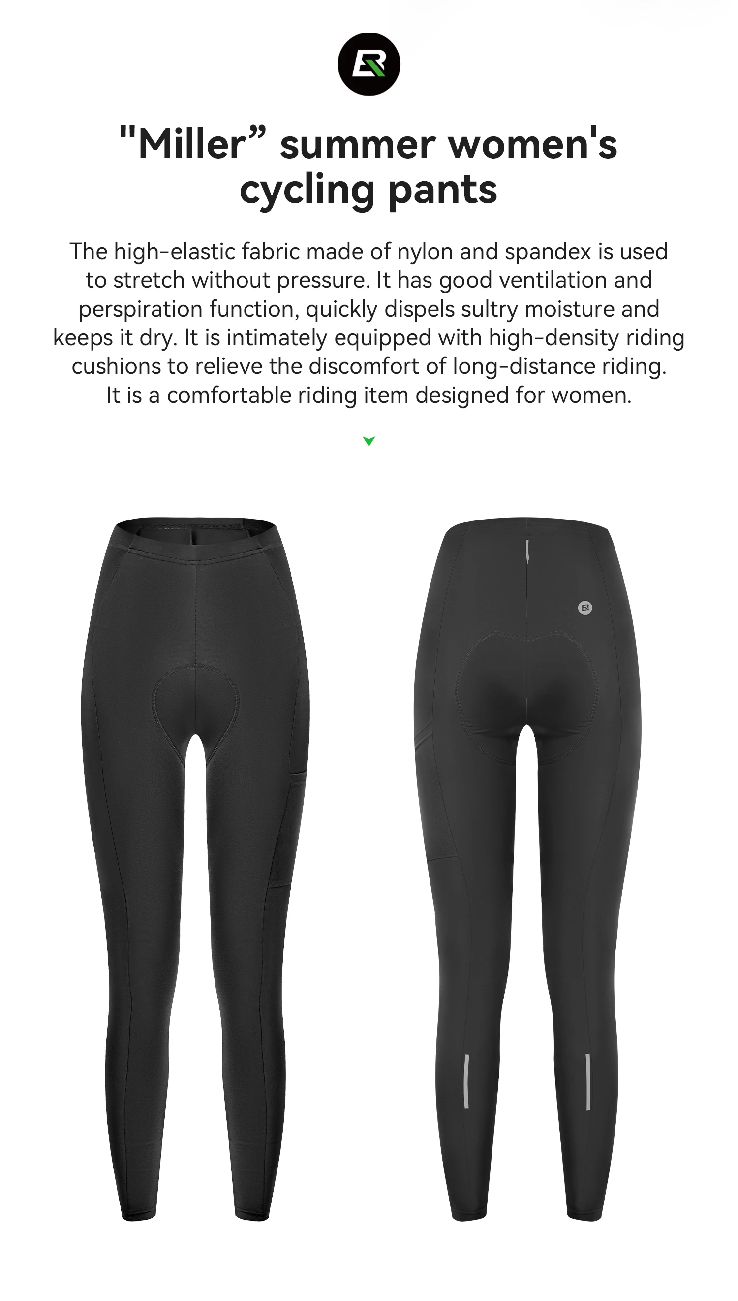 ROCKBROS Frühling Sommer Damen Fahrradhose 3D Polsterung Atmungsaktiv Schnelltrocknend MTB Rennrad Lange Hose Damen Radhose – Detail 2