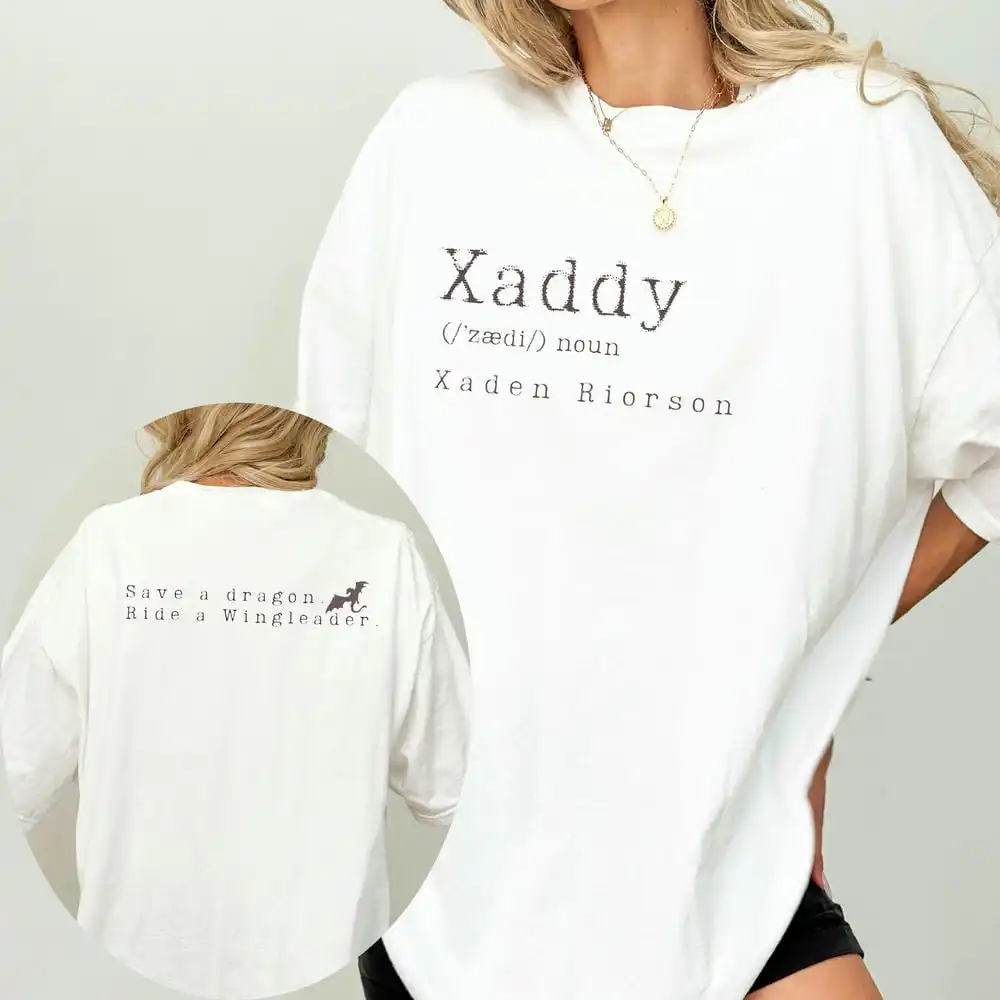 Retro Xaden Riorson Xaden Fourth Wing Shirt Rebecca Yarros Apparel Unisex Tee Cotton Shirt Fantasy Apparel Y2K Top Streetwear 2