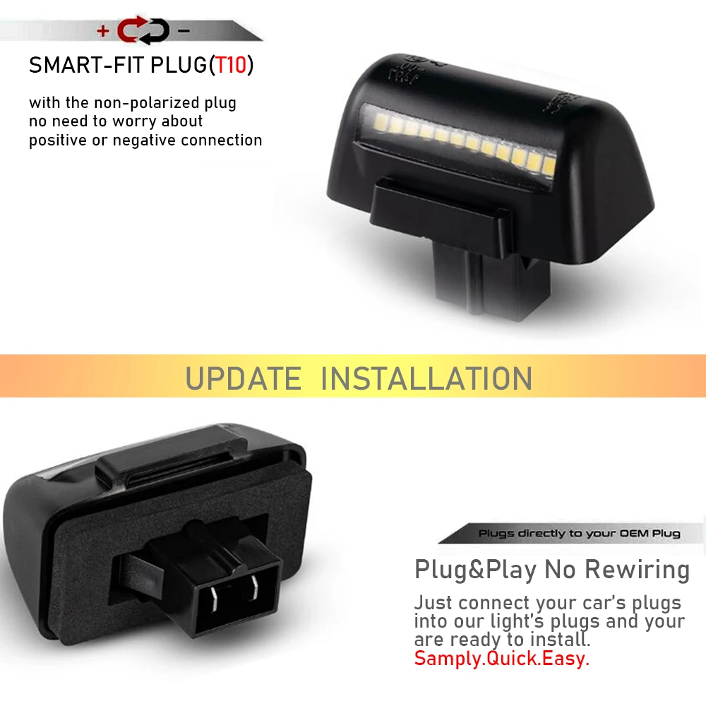 2x Ford Transit Connect 2002-2013 Transit MK5 MK6 MK7 1985-2014 6000K 백색 LED 후면 라이센스 번호판 조명 오류 없음