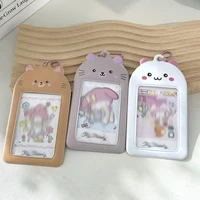 Kpop Photocard Holder with Keychain Y2K Kawaii cat Photo Card Sleeves ID Badge Holder Card Protector 1