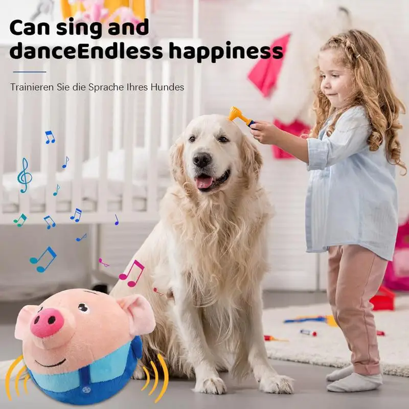 Pet Bouncing Jump Doll Kids Toys Funny Talking Animal Doll Cat Dog Toys Singing Bouncing Pig Electric Plush Toy Children Gifts