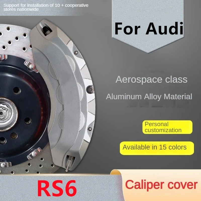 Per Audi Rs6 Car Brake Caliper Cover Anteriore Posteriore 3D Alluminio Metallo Kit Decorazione Modifica Ruota