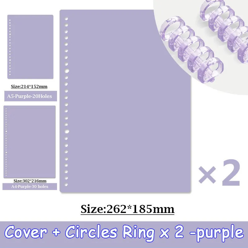 Colorful Transparent Loose-Leaf Notebook Set - Cute Stationery