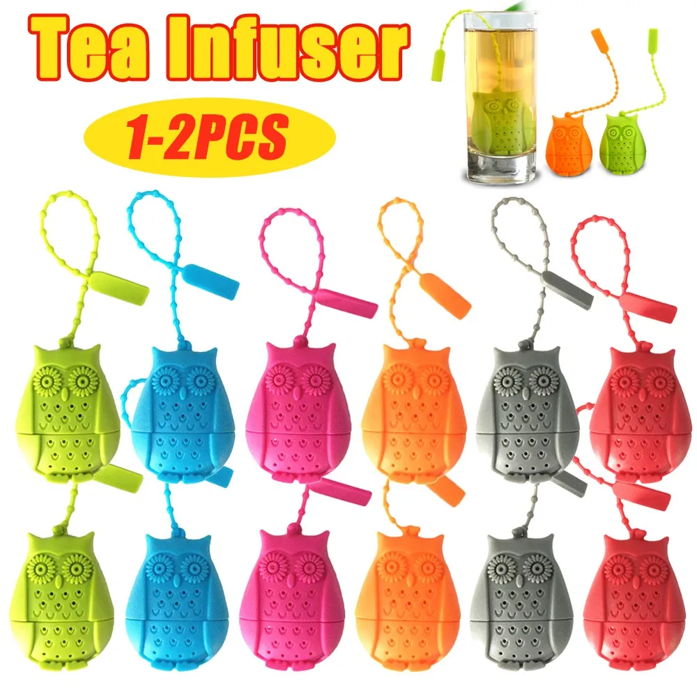 Owl Silicone Tea Infuser Teabag Kettle Loose Tea leaf Strainer Ball Holder Herbal Spice Filter Teapot Gadgets Brewing Device tea infuser,tea strainer,tea filter