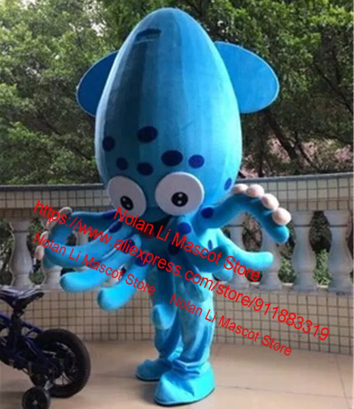 

High Quality EVA Material Blue Octopus Mascot Costume Cartoon Suit Birthday Party Cosplay Masquerade Adult Size Holiday Gift 992