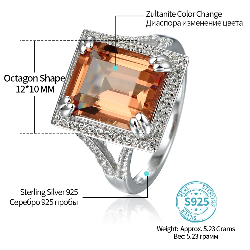 Zultanite 925 Anelli In Argento Sterling Design Unisex Creato Diaspore S925 Anelli Fedi Nuziali Regali Per Feste Di Compleanno