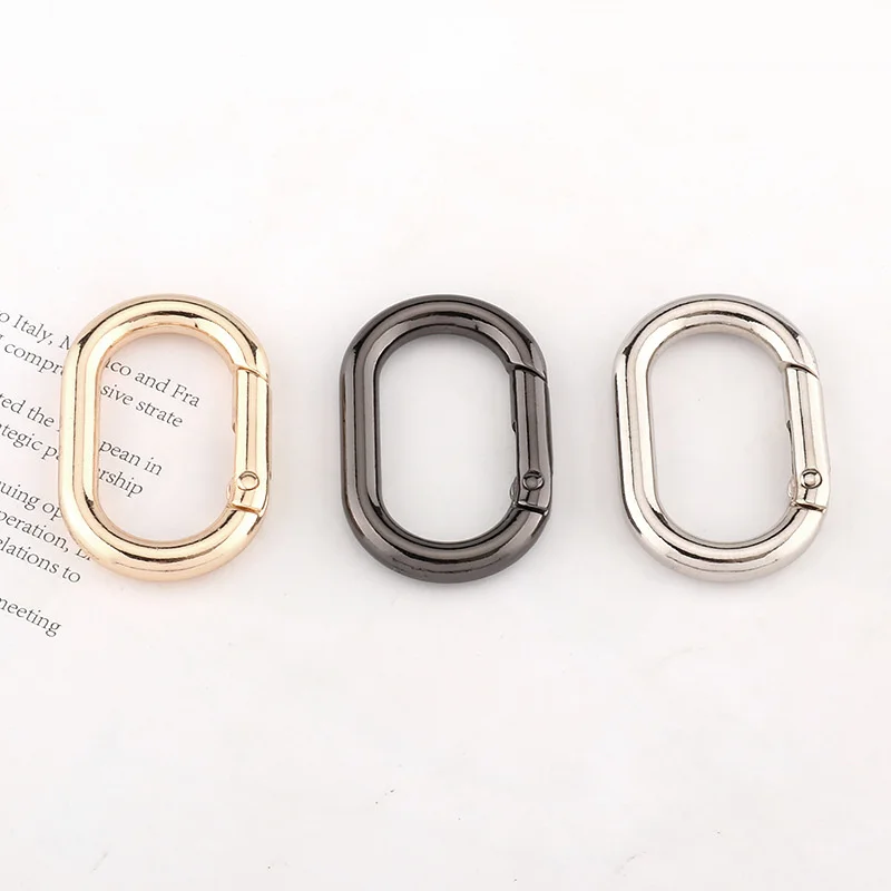 5 Teile/los Metall Oval Karabiner Verschluss Clip Snap Haken Frühling Zu Öffnende Schlüsselring DIY Anhänger Stecker Hund Kette Schnalle Tasche Karabiner – Detail 9