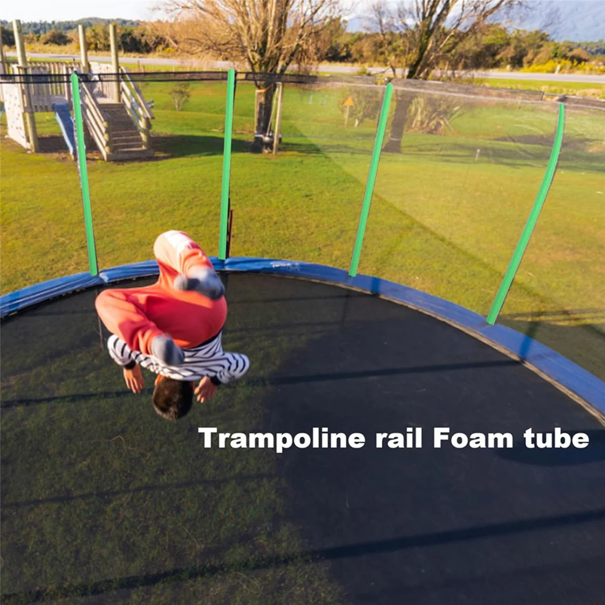 BAAU 24Pcs Trampoline Pole Foam Sleeves,Trampoline Padding Replacement,Trampoline Protective Sleeves Foam Tubing Green