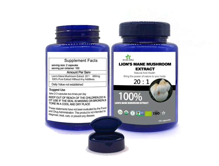 Organic Lions Mane Mushroom Extract 20:1 Powder Hericium Erinaceus for Mental Health & Immune Support