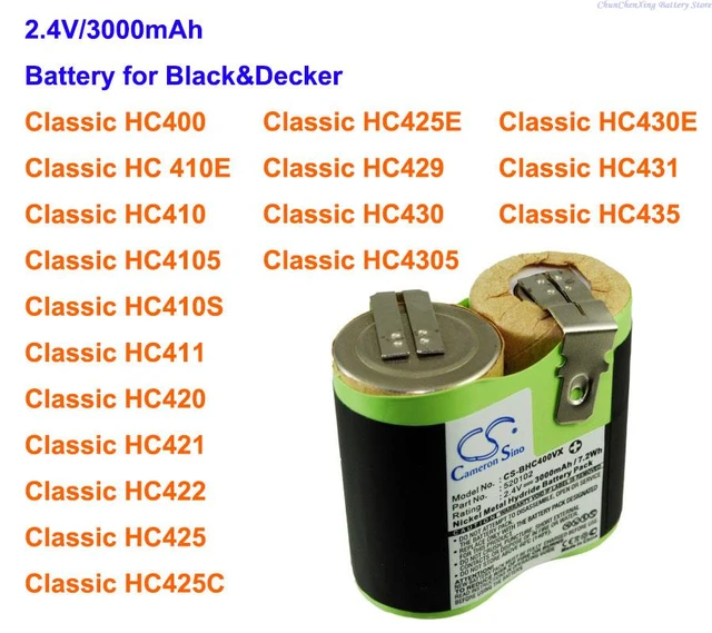 Black & Decker HC400 Vacuum Cleaner Battery, 2.4V 3000mAh