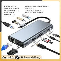 USB C HUB Type C Splitter To HDMI 4K thunderbolt 3 Docking Station Laptop Adapter With PD SD TF RJ45 For Macbook Air M1 iPad Pro 1