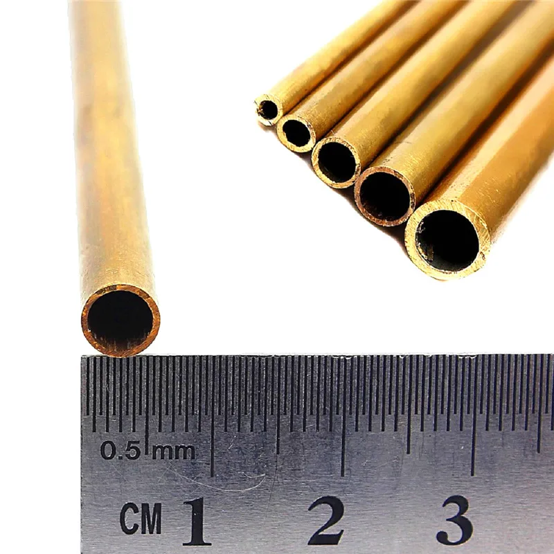 Brass Tubes DIY Pipe Round Diameter 2/3/4/5/6/7/8/9/10/12mm Length 300mm Long 0.5mm Wall Brass Tube Modelmaking Rod Cutting Tool