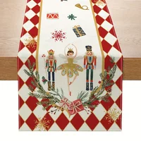 Christmas Nutcracker Linen Table Runners Dresser Scarf Winter Xmas Holiday Kitchen Party Decor Reusable Navidad Decorations 2025 1