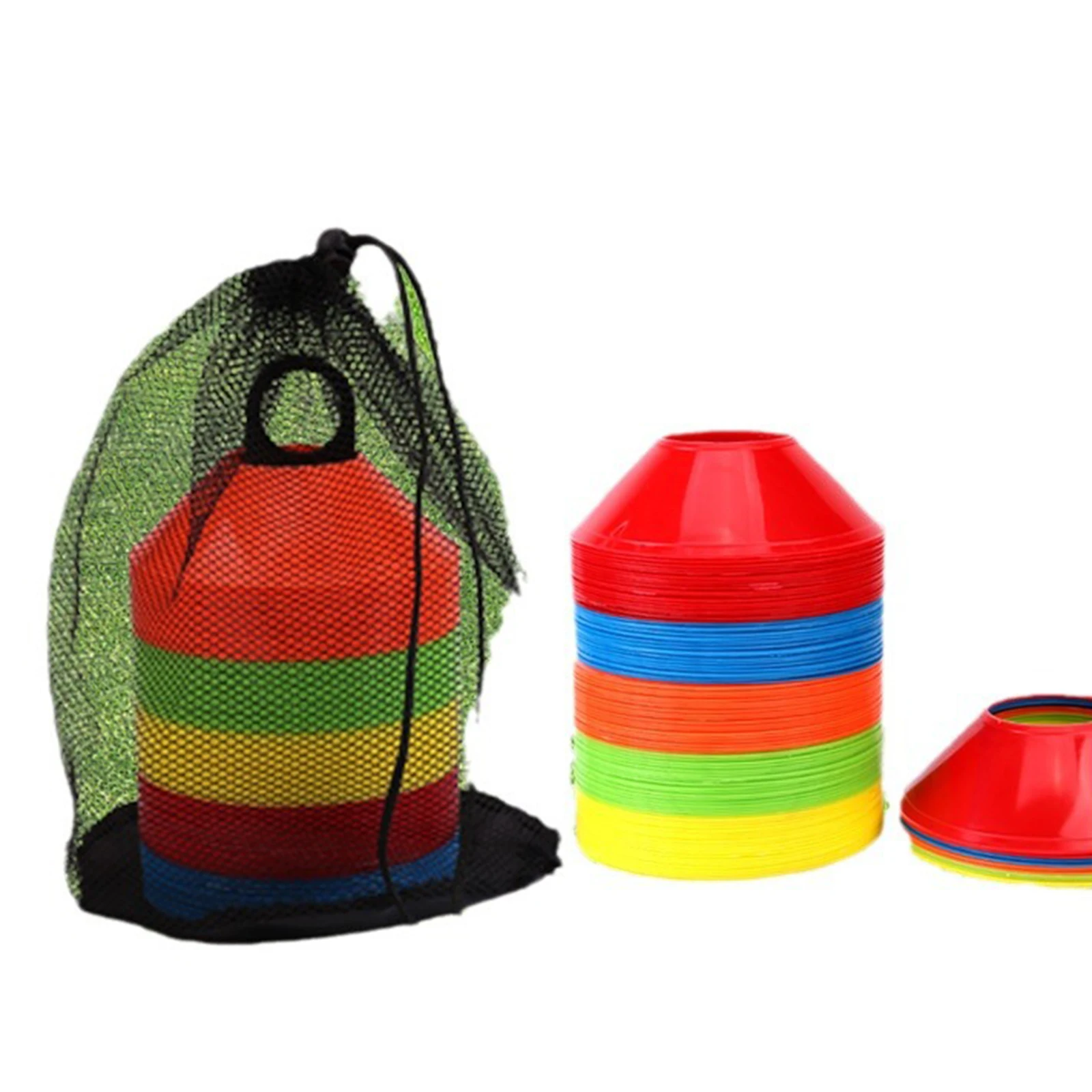 50 Pieces/Set Soccer Cones Lightweight Tray Football Field Marking Agility Soccer Aids for Outdoor Kids Adults Basketball Sports