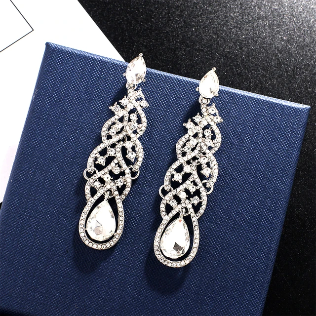[jewelcounty] ユナ着用☆Elegant Crystal Drop Earrings jewelcounty] ユナ着用☆Elegant Crystal Drop Earrings