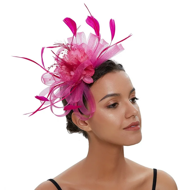 Banquet Feather Hair Pins Headdress Wedding Party Bridal Tiara Women Fascinators Clip Ladies Accessory Wedding Women Head Band hair accessories bridal hair accessories