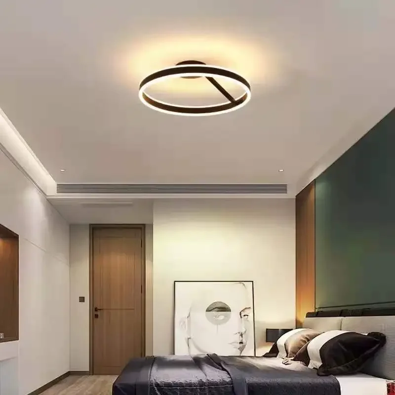 Nordic Ring Led Ceiling Chandelier Dimmable for Track Dining Living Room Center Table Bedroom Pendant Light Decor Luster Fixture