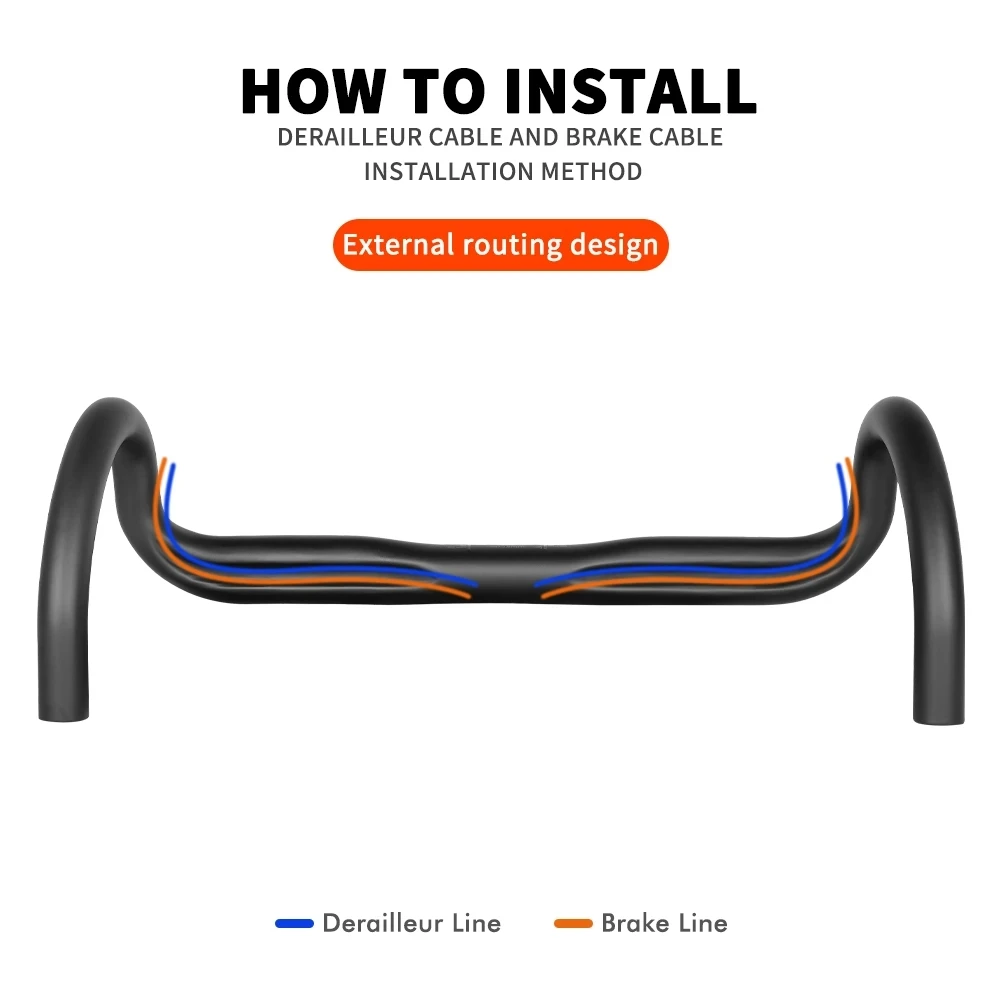 TOSEEK Black Matte Carbon Fiber Bicycle Handlebar Road Bent Bar Road Bike Accessories 380mm 400mm 420mm 440mm