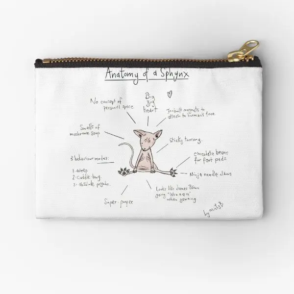 

Anatomy Of A Sphynx Zipper Pouches Money Cosmetic Small Panties Men Pure Pocket Wallet Bag Packaging Underwear Socks Key