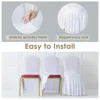 50/100pcs White Spandex Chair Cover Pleated skirt Seat Protector Covers Hotel Banquet Party Events Wedding Decoration 2