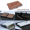 1pcs Free Engraving Wood Professional Business Card Holder Pocket Personalization Customized Wood Card for Business Card Holder 4