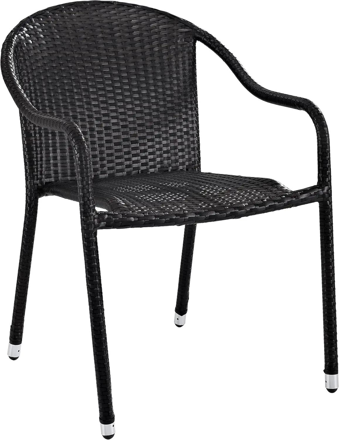Furniture CO7109-BR Palm Harbor Outdoor Wicker Stackable Chairs, Set of 4, Brown