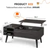 Coffee Table with Hidden Compartment and Adjustable Storage Shelf, Lift Tabletop Dining Table for Home Living Room, Office 4