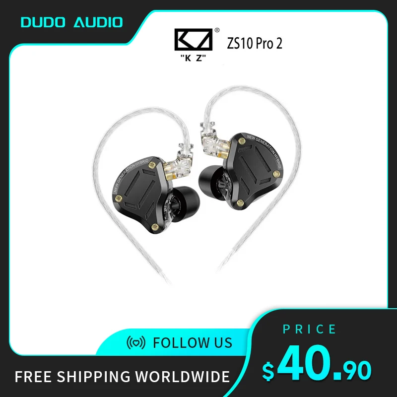 

KZ ZS10 Pro 2 Metal Earphone HIFI In Ear Bass Earbud 4-Level Tuning Switch Headphone Sport Monitor Sound Noise Reduction Headset