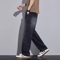 Vêtements pour hommes pantalons à jambes larges Baggy jean Streetwear droit mode Denim pantalon Y2k Vintage lavé taille élastique homme pantalon 4