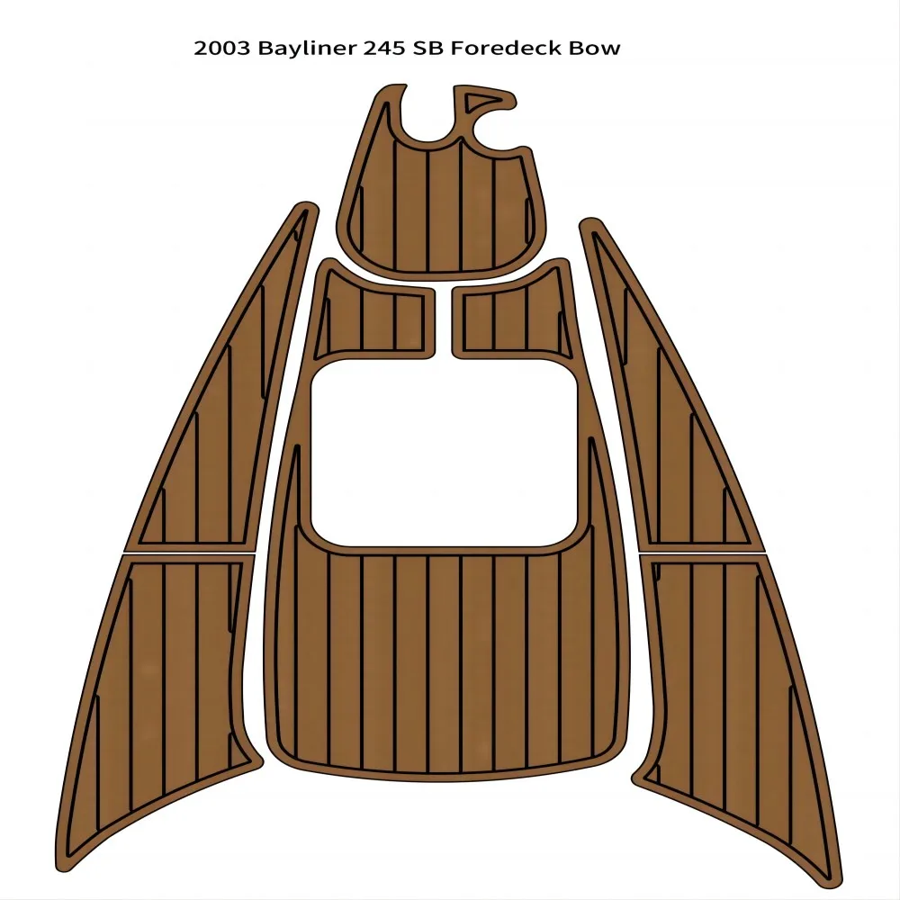 2003 Bayliner 245 Sb Foredeck Bow Pad Boat Eva Foam Faux Teak Deck Tappetino Supporto Adesivo Seadek Gatorstep Style Floor