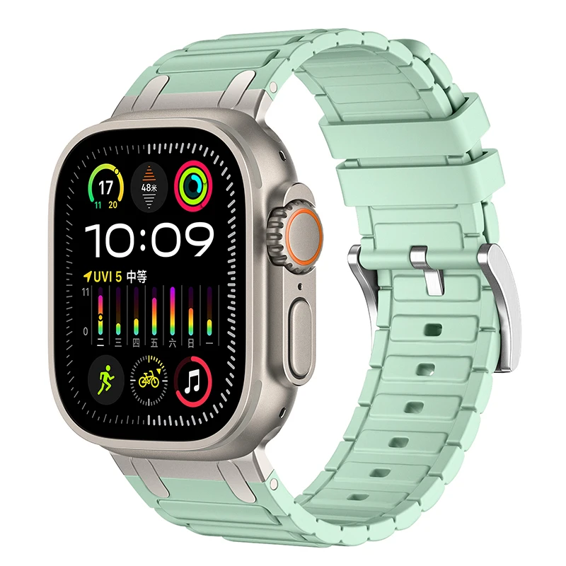 Enhanced Silicone Strap with Modified Metal Integration for Smartwatch Wristbands