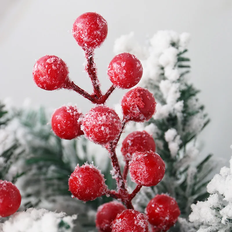 (10 pieces/bag) 22cm snowflake simulation berry skewer Christmas tree outdated New Year celebration room vase decoration