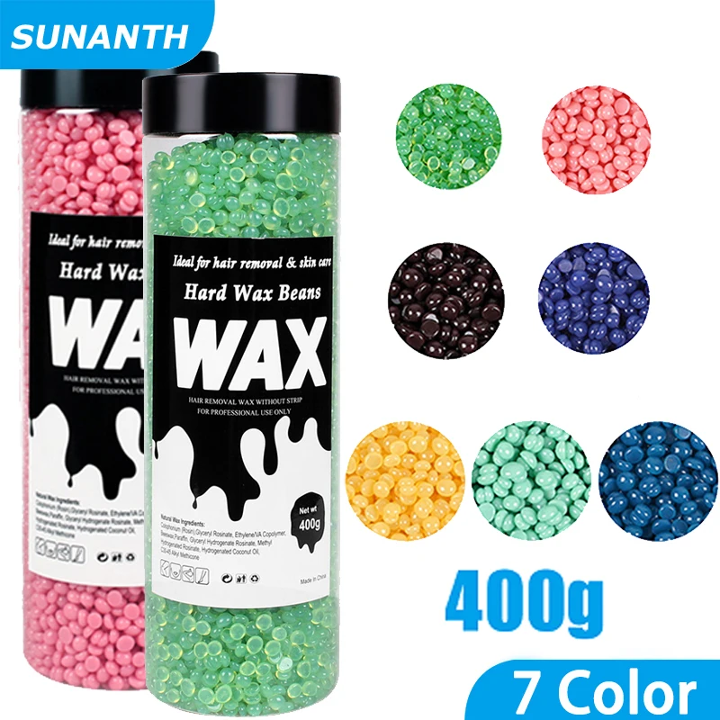 400g Canning Wax Beads For Hair Removal Hot Film Painless Waxing Beads Heating Wax Machine Body Bikini Face Legs Hair Removal